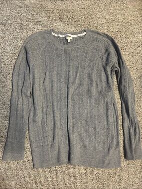 Sonoma Gray Cable Knit Crewneck Sweater